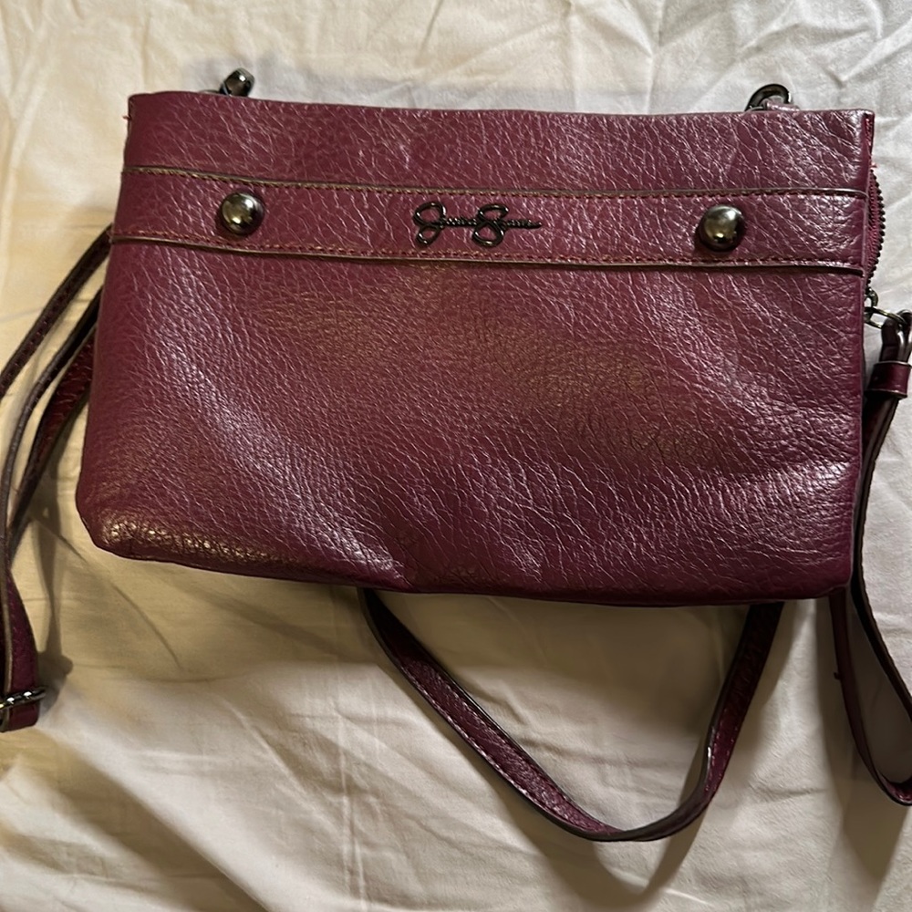 Purple Jessica Simpson crossbody clutch bag